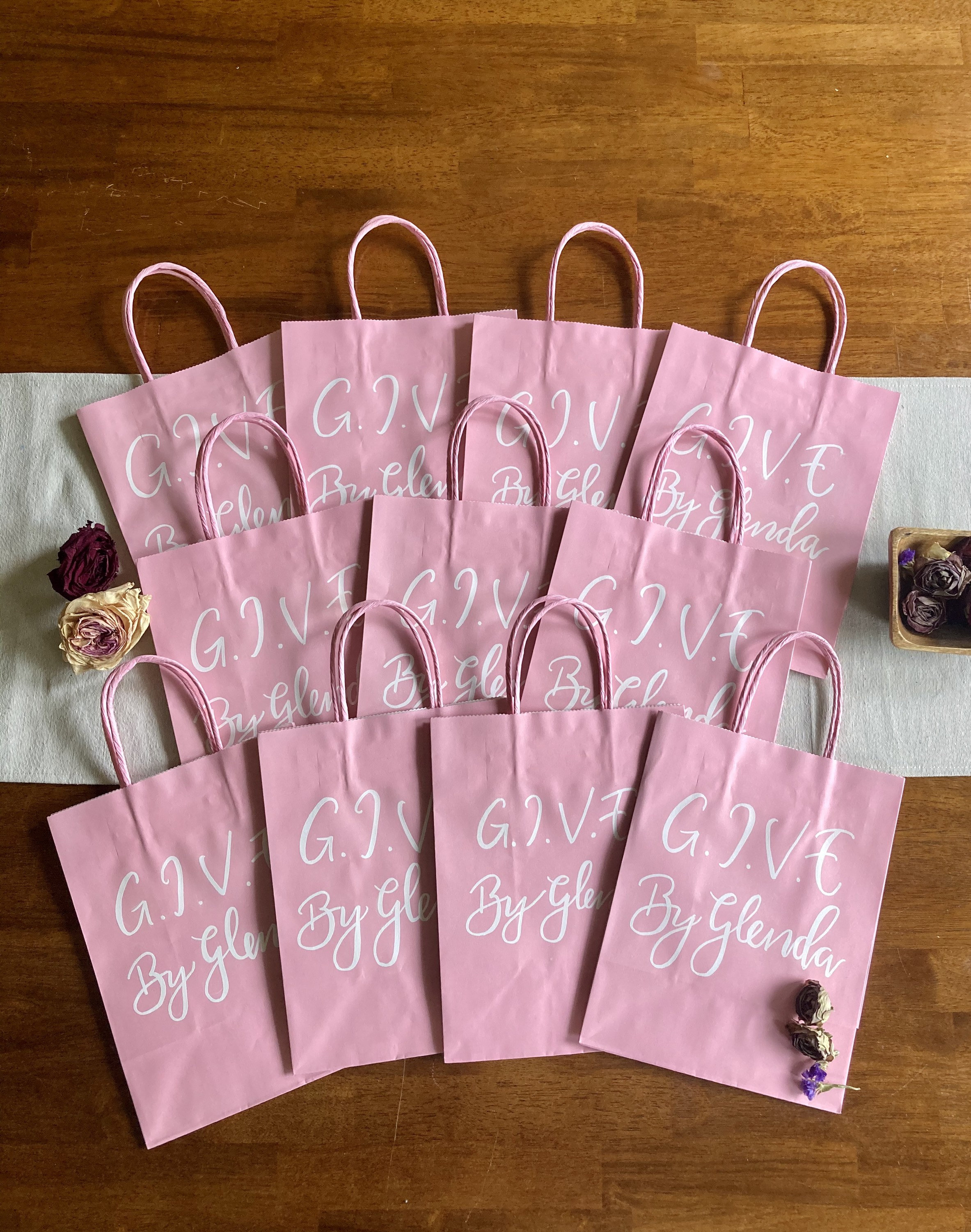Custom Hand Lettered Customized Gift Bag Personalized Gift Etsy