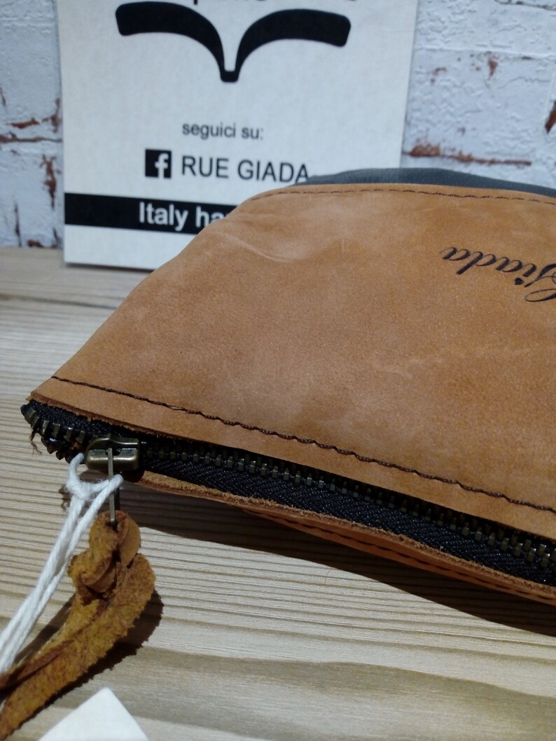 Leather and suede purse