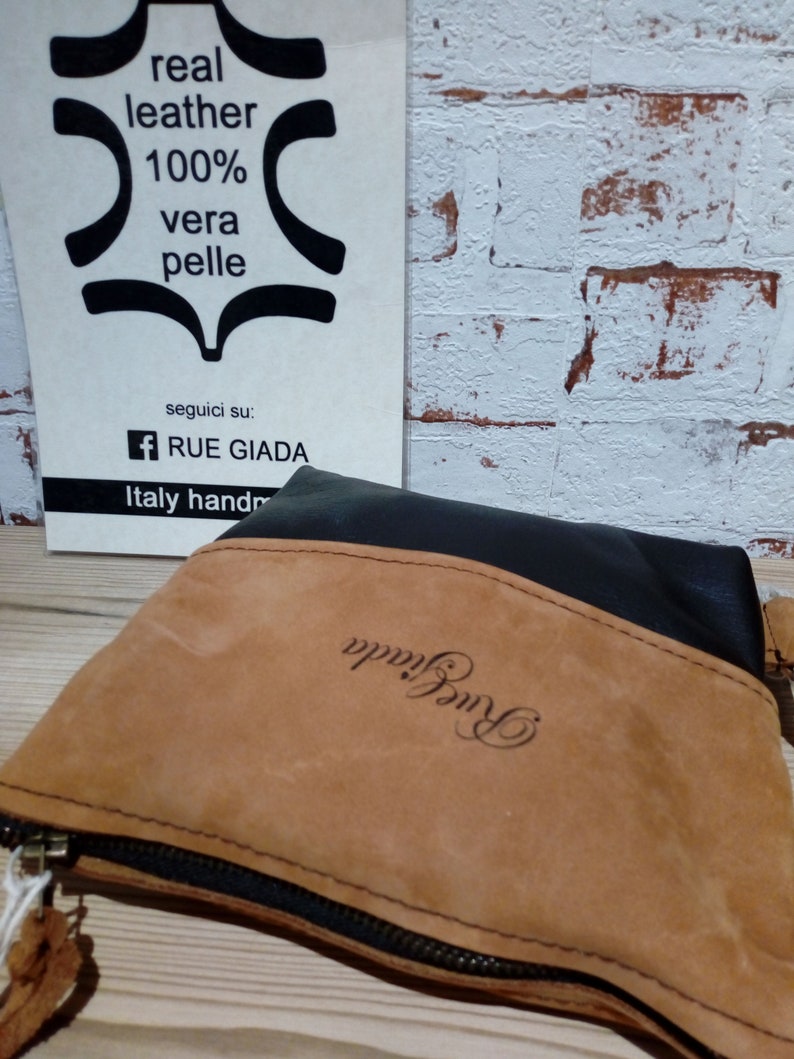 Leather and suede purse