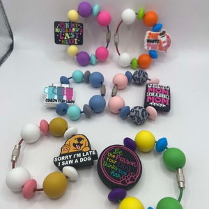 Stanley Cup Charm for Women, Fun Gifts for Women, Stanley Cup Accessories, Tumbler Handle Cup Charms, Silicone Bead Bag Tag, Gifts for her