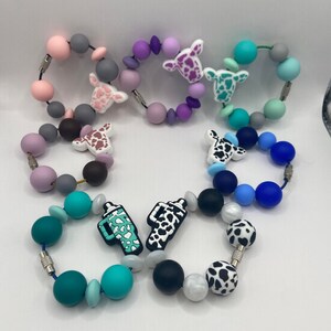 Stanley Cup Charm for Women, Fun Gifts for Women, Stanley Cup Accessories, Tumbler Handle Cup Charms, Silicone Bead Bag Tag, Gifts for her
