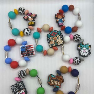 Stanley Cup Charm for Women, Fun Gifts for Women, Stanley Cup Accessories, Tumbler Handle Cup Charms, Silicone Bead Bag Tag, Gifts for her