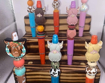 Highland Cow Beaded Pens