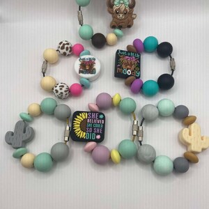 Stanley Cup Charm for Women, Fun Gifts for Women, Stanley Cup Accessories, Tumbler Handle Cup Charms, Silicone Bead Bag Tag, Gifts for her