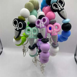 Hair Stylist Beaded Wristlets with Keychain