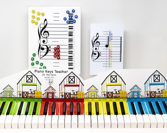 Piano Keys Teacher & Magnetic Note Practice Board