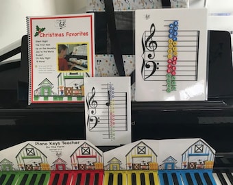 Play Christmas Songs Beginners Set,  Note Reading, Music Education, Piano Teacher, Teacher, Music Gift, Music Resources, Toys for kids