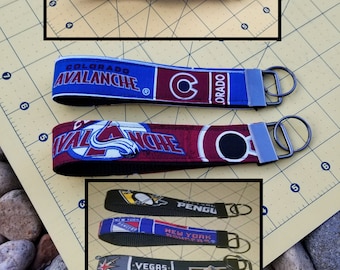 NHL Hockey Wristlet Key Strap | Choose Your Team Fabric Keychain