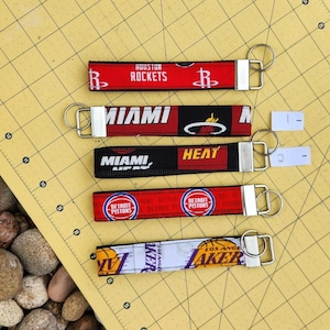 NBA Basketball Key Fabric Wristlet Keychain | Choose Your Favorite Team