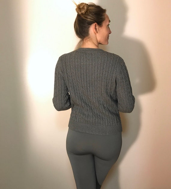 Braided Cable Dark Gray Pullover Pinup Sweater, 9… - image 3
