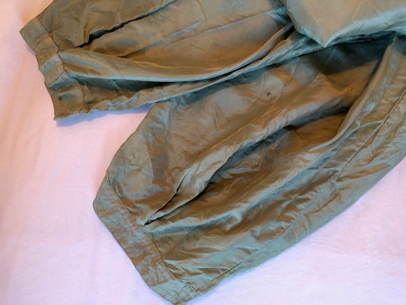 Silk Balloon Pants in Bright Sage Green, Pockets - image 8