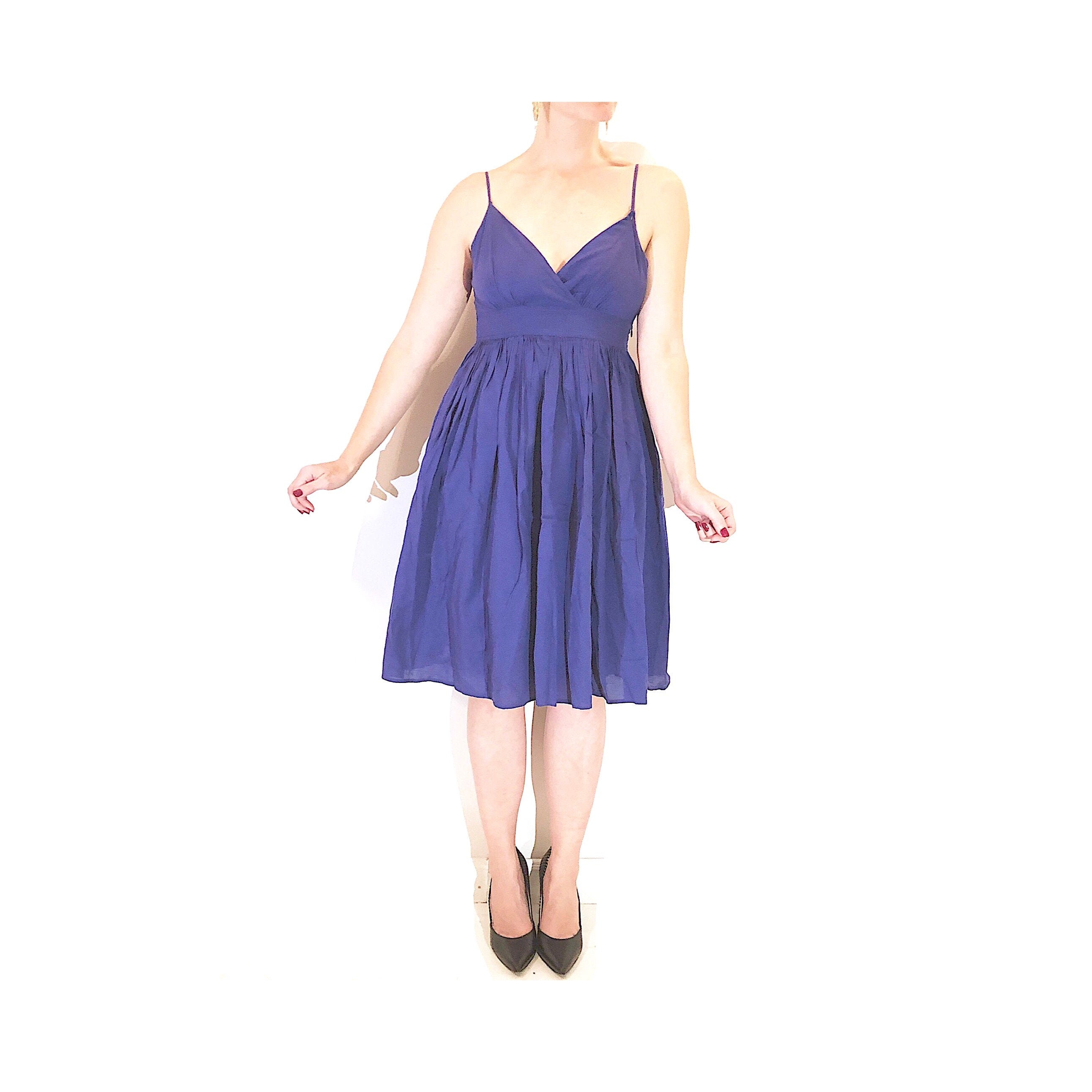 A-line Empire Chiffon Dresses with Spaghetti Straps Periwinkle