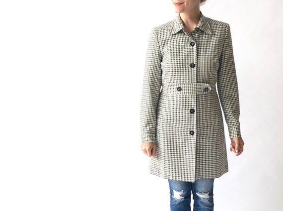 Gingham trench coat hotsell