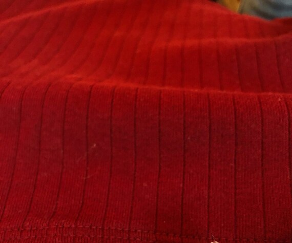 Wine Red Thick Ribbed Fitted Tee - image 3