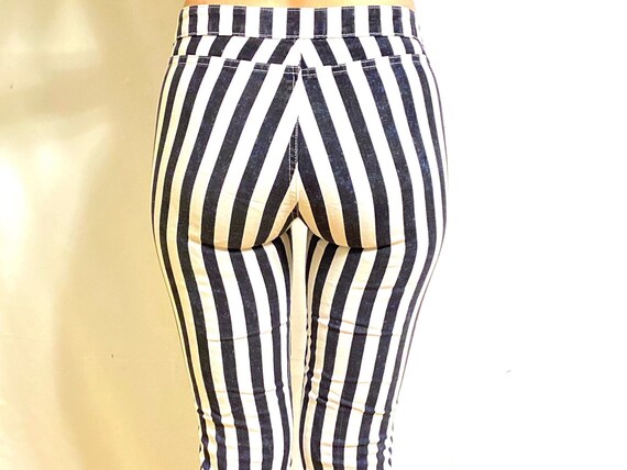 Navy & White Pinstripe Cigarette Pants