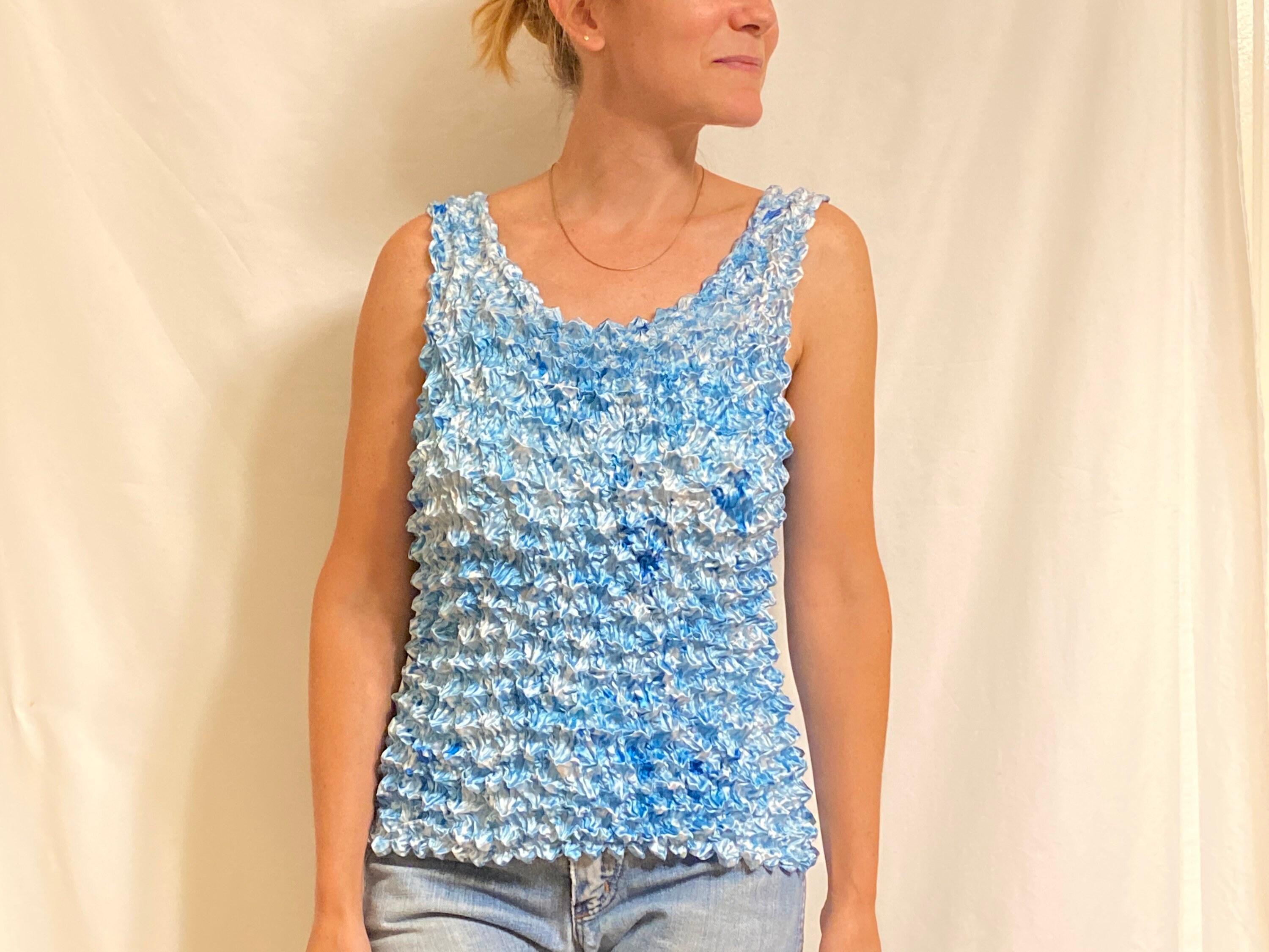Gilbins Short Sleeve Popcorn Bubble Crinkle Super Stretchy