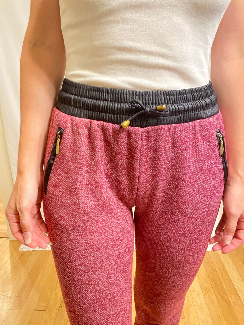 Marled Purple Sweatpants w Black /& Gold Accents and Pockets