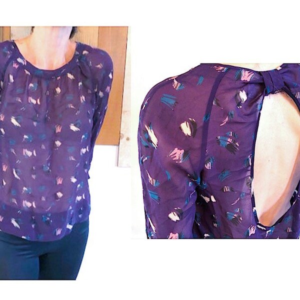 Embroidered Peek-A-Boo Button Up main image 0