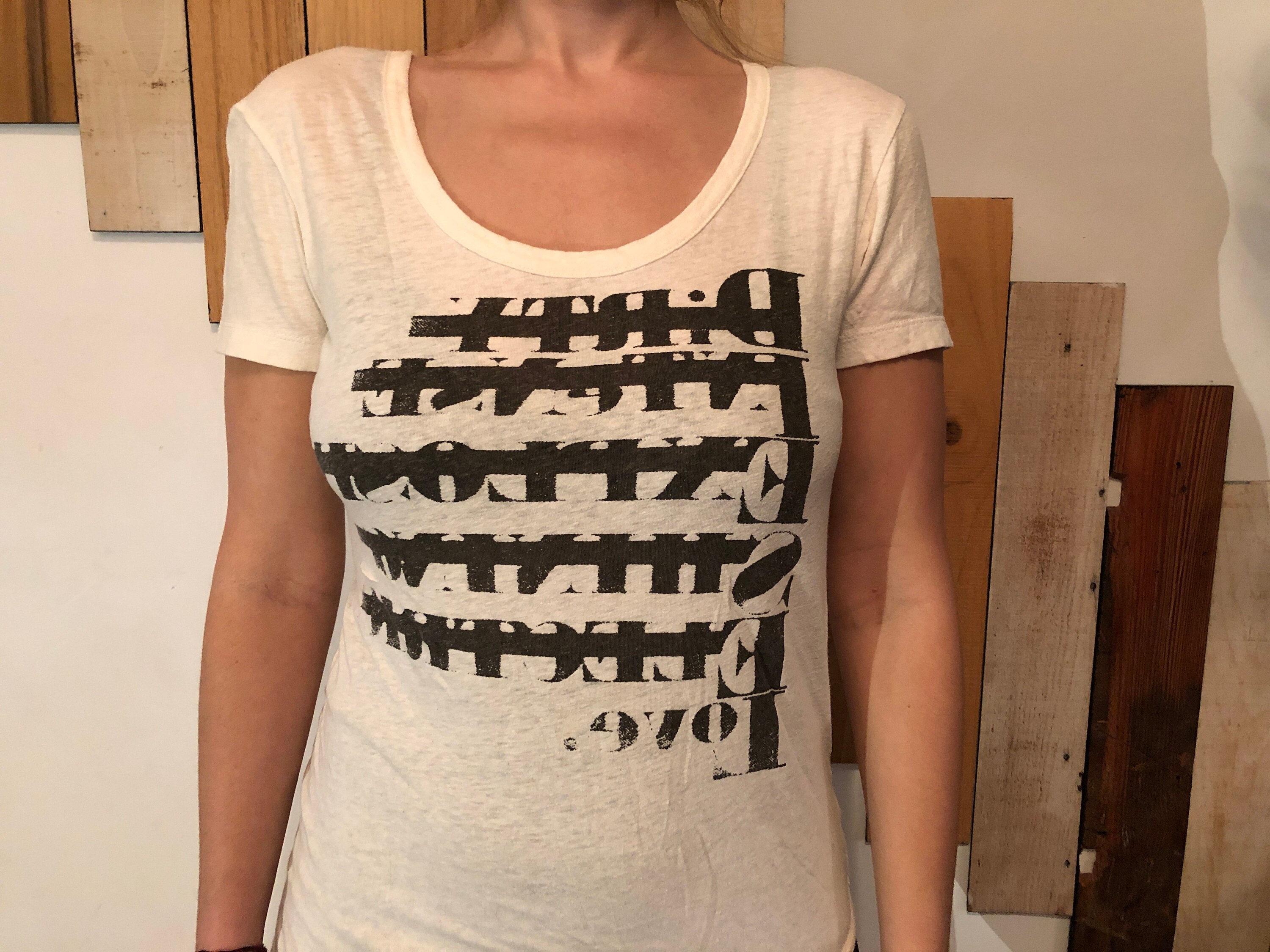 MAXINE Vintage Diesel Grunge White Tee With Dirty/love List