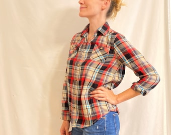 MultiColored Unisex Flannel Boys XL/Women S Worn In