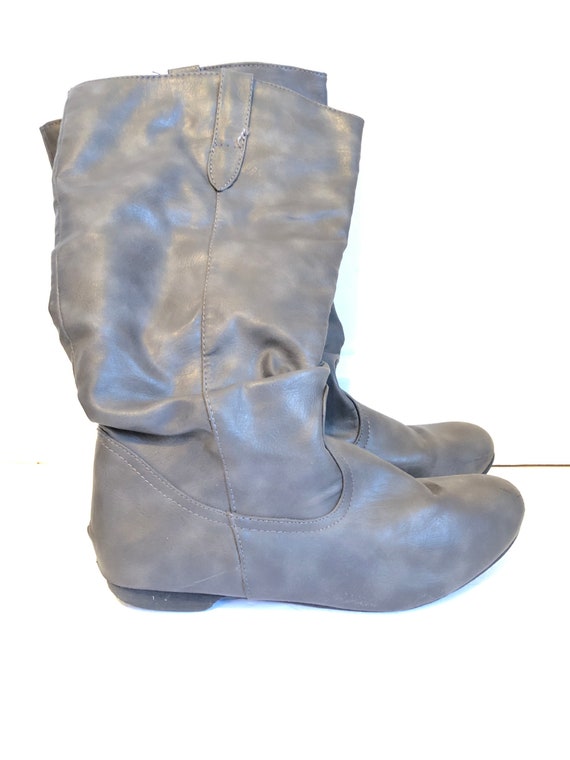 gray slouch boots flat