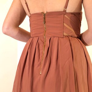 Pink Layered-Skirt Sheer Structured Underwire Bodice Brassiere Spaghetti Strap Mini Dress image 6