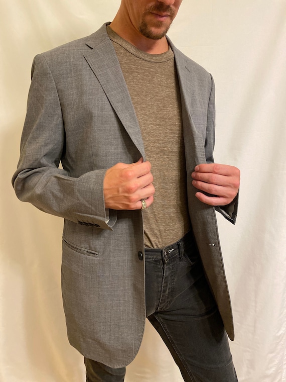 Men’s Gray Sportcoat Blazer, Size L - image 1