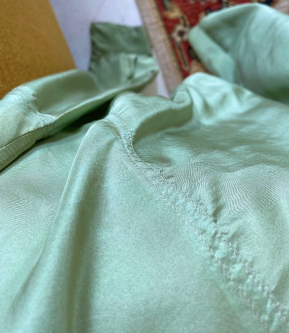 Silk Balloon Pants in Bright Sage Green, Pockets - image 5