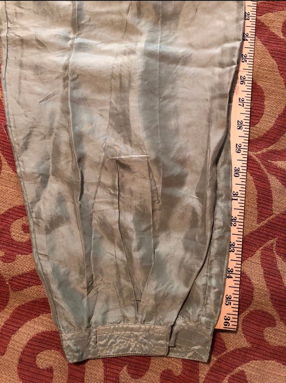 Silk Balloon Pants in Bright Sage Green, Pockets - image 10