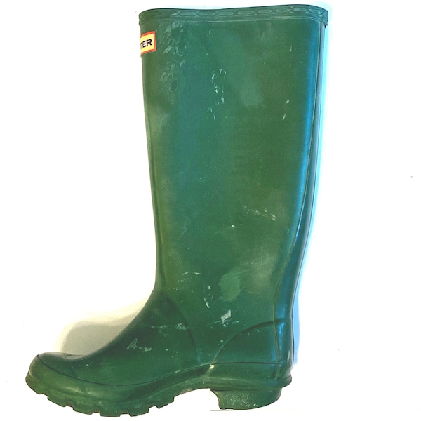 tall green rain boots