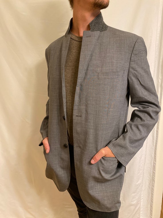 Men’s Gray Sportcoat Blazer, Size L - image 9