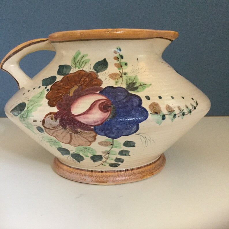 Made In Great Britain Floral Design Beautiful Art Pottery Jug