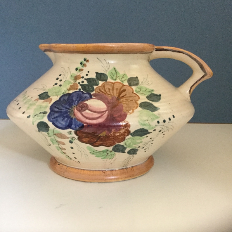 Made In Great Britain Floral Design Beautiful Art Pottery Jug