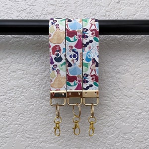 Classic Princesses Printed Faux Leather Ear Holder Keychains