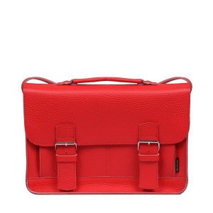 Sac universitaire en cuir rouge fait main sac messager en cuir pour ordinateur portable meilleur ordinateur cartable sac vieilli cartable en cuir rabat cadeau d'anniversaire