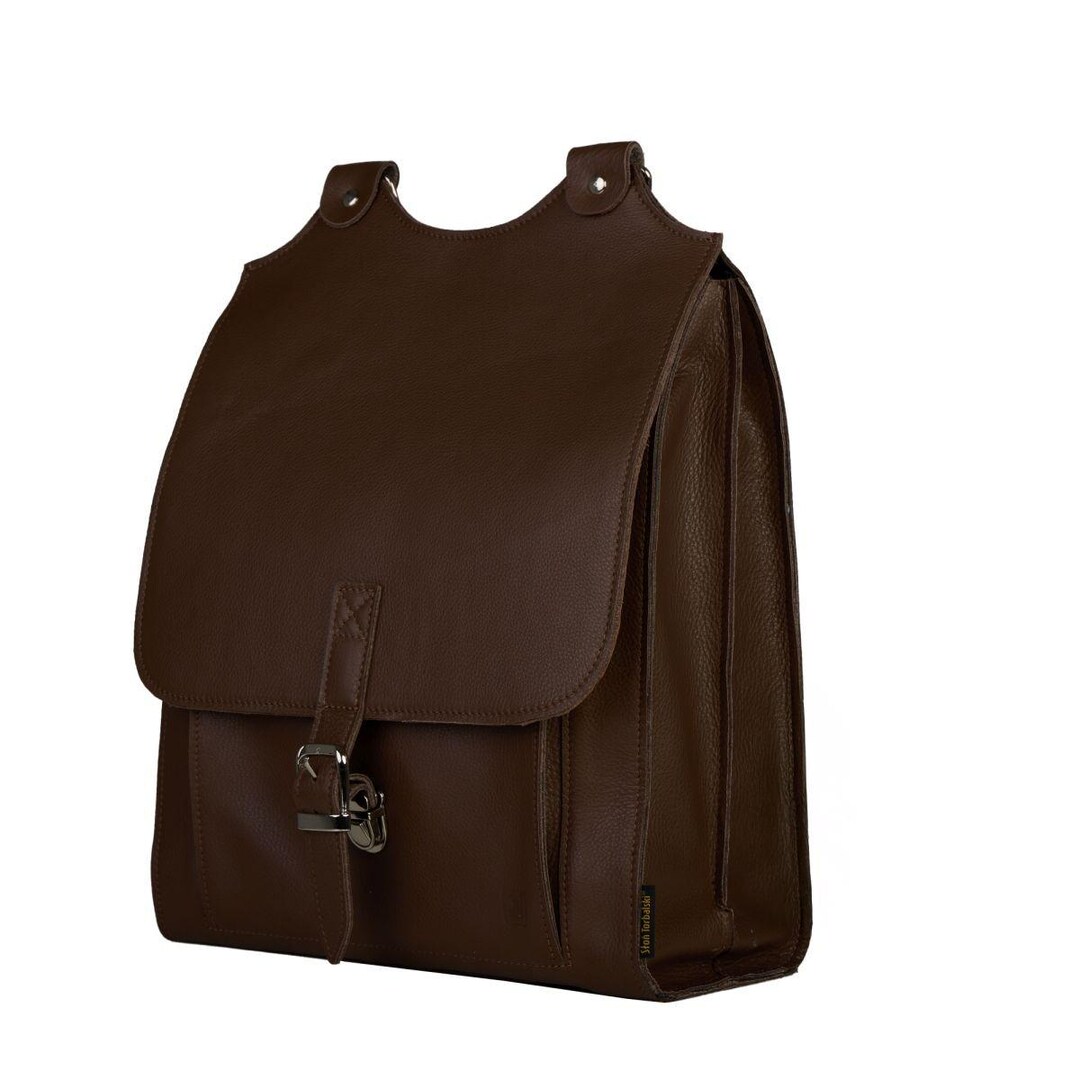 Handmade Brown Leather Backpack for Men and Women Spacious A4 Rucksack ...