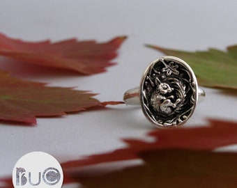 squirrel ring silver