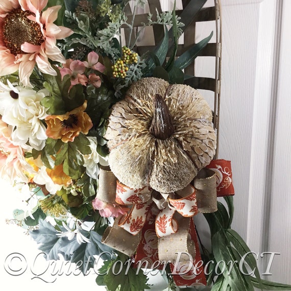 Fall Tobacco Basket, Tobacco Basket, Fall Door Hanger, Autumn Decor,  Pumpkin Door Hanger, Pumpkin Decor, Pumpkin Wreath, Rustic Fall Decor