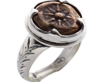 Widows Mite Coin, Sterling Silver Ring, 8136