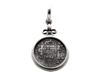 Spanish Colonial 1/2 Real, Sterling Silver Pendant, 8174