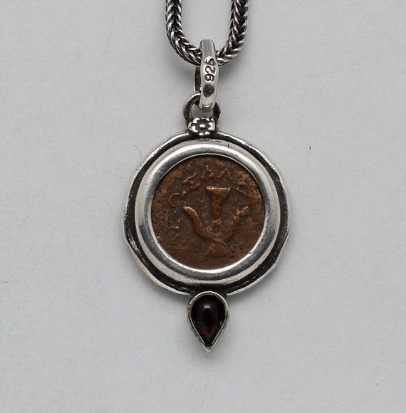 コレクション widow's mite prutah coin silver pendant Widows Mite Prutah Coin, Silver Pendant With Garnet, 00211 - Etsy