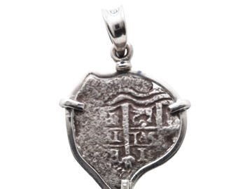 Spanish 1 Reale, Felipe IV, Sterling Silver Pendant, ID16305