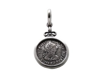 Spanish Colonial 1/2 Real, Sterling Silver Pendant, 8175