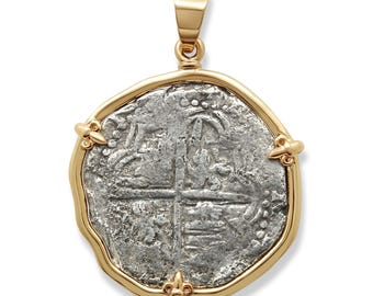 Atocha Shipwreck 8 Reales Coin, 18K Gold Pendant, ID15618