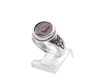 Constantine I (The Great), Silver Ring, Roman Bronze Coin, 8138