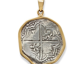 Atocha Shipwreck 8 Reales Coin, 14K Gold Pendant, ID15333