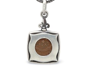 Sterling Silver Square Pendant, Widows Mite Prutah Coin, 8116 - Etsy