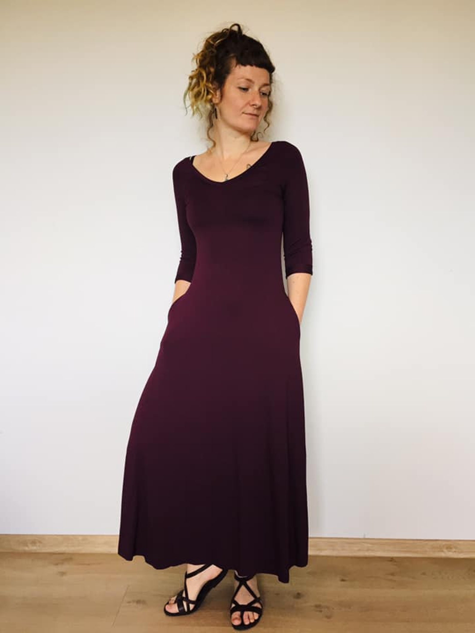 rayon long frock design