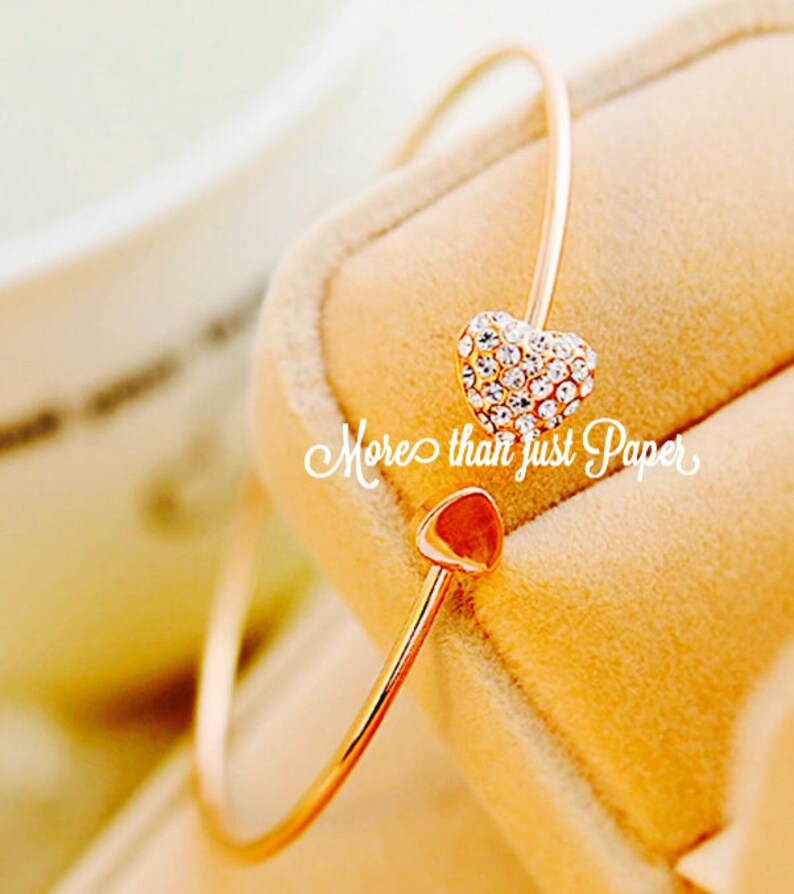 bridesmaid personalized gift Bracelets Customized tag included wedding Unique Heart Bangles gift for her