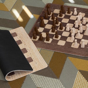 Tablero de ajedrez enrollable, regalo personalizado, tablero de ajedrez personalizado, juego de ajedrez moderno, juego apto para viajes, regalos para parejas